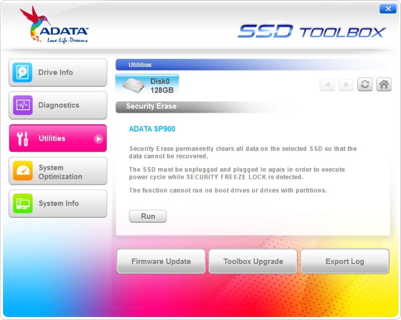 ADATA SSD Toolbox